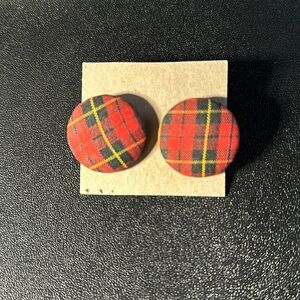 Holiday fabric covered earrings